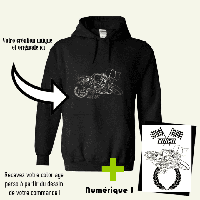 Création Unique "Une seule ligne" (sur sweat, gilet)