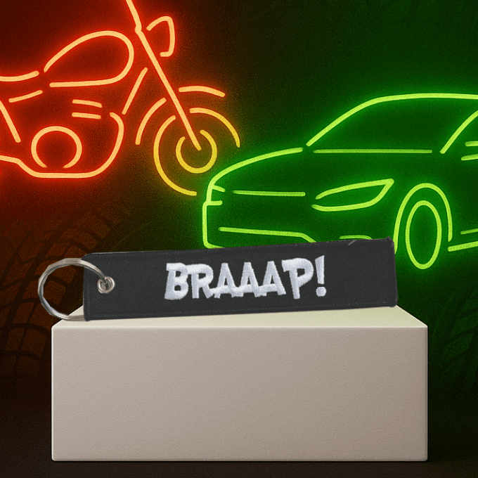 "Braaap" _ Porte-Clé brodé