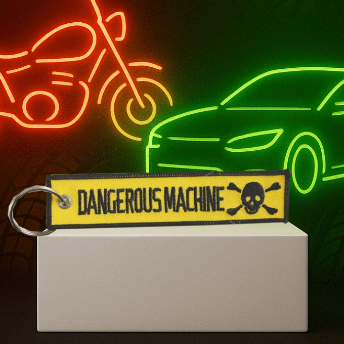 "Dangerous Machine" _ Porte-Clé brodé