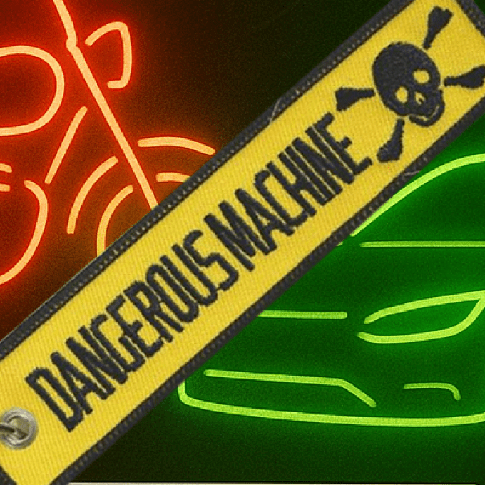 "Dangerous Machine" _ Porte-Clé brodé