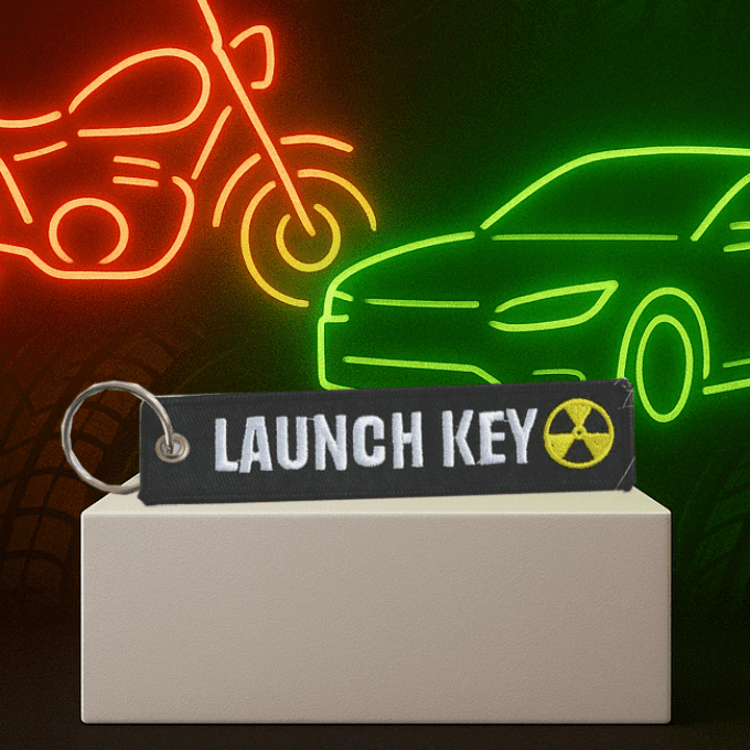 "Lauch Key" _ Porte-Clé brodé