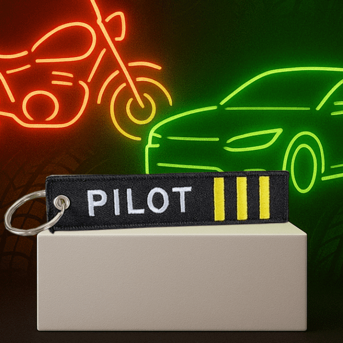 "Pilot" _ Porte-Clé brodé